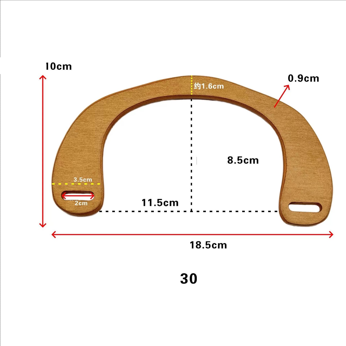 Manico della borsa di legno